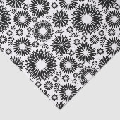 Boho Chic Zwart Witte Volkstuin Bloemen en Steruit Tissuepapier (Detail)