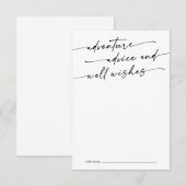 Boho Chic Zwarte en Witte Trouwavontuur Advieskaart (Voorkant / Achterkant)
