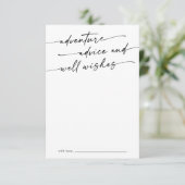 Boho Chic Zwarte en Witte Trouwavontuur Advieskaart (Staand voorkant)