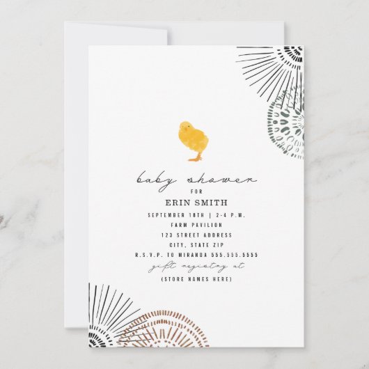 Boho Chick Baby shower Uitnodiging (Voorkant)