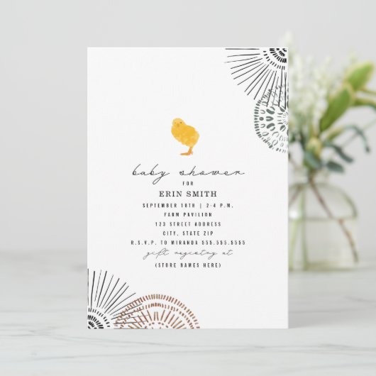 Boho Chick Baby shower Uitnodiging (Staand voorkant)