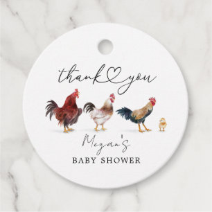 Boho Chicken Baby shower Bedankjes Labels