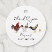 Boho Chicken Baby shower Bedankjes Labels (Voorkant)