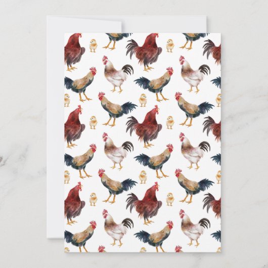 Boho Chicken Baby shower Bedankkaart (Achterkant)