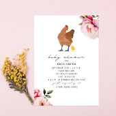 Boho Chicken Mama Meisje Bloemen Baby shower Kaart