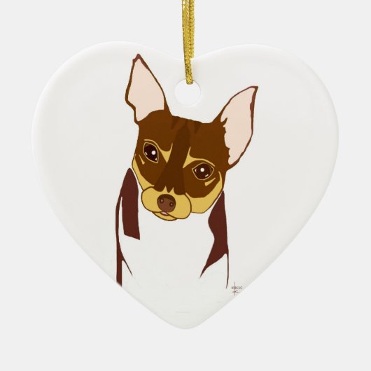 Boho Chihuahua ♡ sierplanten Keramisch Ornament (Voorkant)
