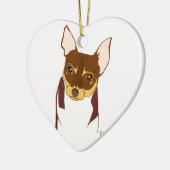 Boho Chihuahua ♡ sierplanten Keramisch Ornament (Links)