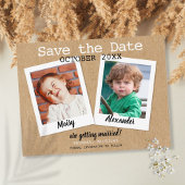 Boho Childhood Photos Save the Date Rustic Briefkaart