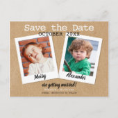 Boho Childhood Photos Save the Date Rustic Briefkaart (Voorkant)