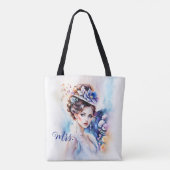 Boho chique artistieke Waterverf mevrouw Wedding Tote Bag (Achterkant)