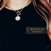 Boho Chique Black and White Flower Medewerker Even Naambadge