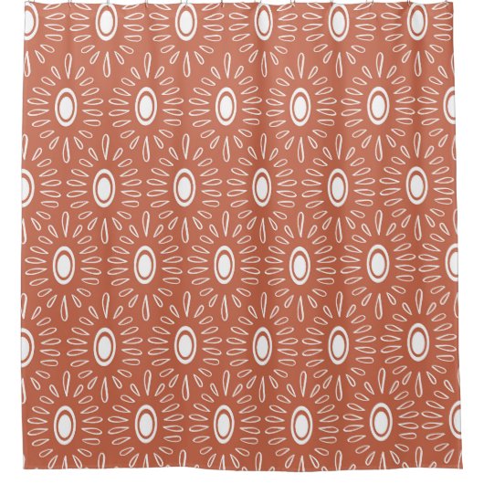 Boho chique bloemen: modern naadloos design douchegordijn (Voorkant)