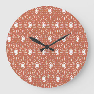 Boho chique bloemen: modern naadloos design grote klok
