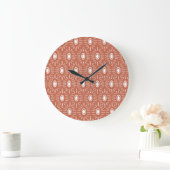 Boho chique bloemen: modern naadloos design grote klok (Huis)