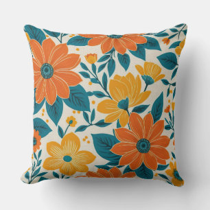 Boho chique bloemen, moderne folk stijl kussen