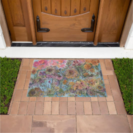 Boho chique bloementuin Waterverf schilderij Deurmat