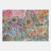 Boho chique bloementuin Waterverf schilderij Inpakpapier Vel (Voorkant 2)