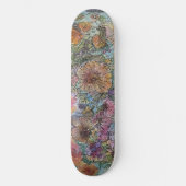 Boho chique bloementuin Waterverf schilderij Persoonlijk Skateboard (Voorkant)