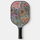 Boho chique bloementuin Waterverf schilderij Pickleball Paddle (Voorkant)