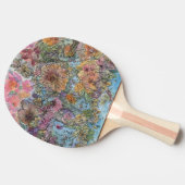 Boho chique bloementuin Waterverf schilderij Tafeltennisbatje (Zijkant)