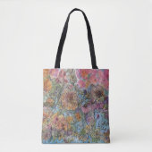 Boho chique bloementuin Waterverf schilderij Tote Bag (Voorkant)