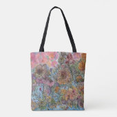 Boho chique bloementuin Waterverf schilderij Tote Bag (Achterkant)