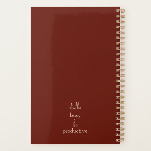 Boho chique bloemige botanische kruidige herfstkle planner (Achterkant)