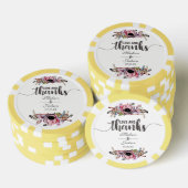 Boho chique blush roze bloemenbruiloft dank u pokerchips (Opstapeling)