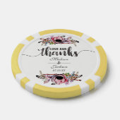 Boho chique blush roze bloemenbruiloft dank u pokerchips (Enkel)