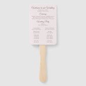 Boho chique blush roze bloemenbruiloft programma handwaaier (Achterkant)