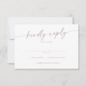 Boho chique blush roze eenvoudige bruiloft RSVP kaartje (Voorkant)