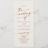 Boho chique Boheemse crème thee lengte bruiloft Programmakaart (Voorkant)