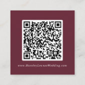 Boho chique bordeaux rode bruiloft QR-code Details Informatiekaartje (Achterkant)