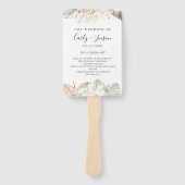 Boho-chique botanische bruiloft programma hand fan handwaaier (Voorkant)