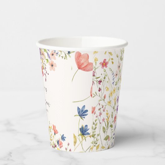 Boho chique botanische wilde bloem eerste verjaard papieren bekers (Links)
