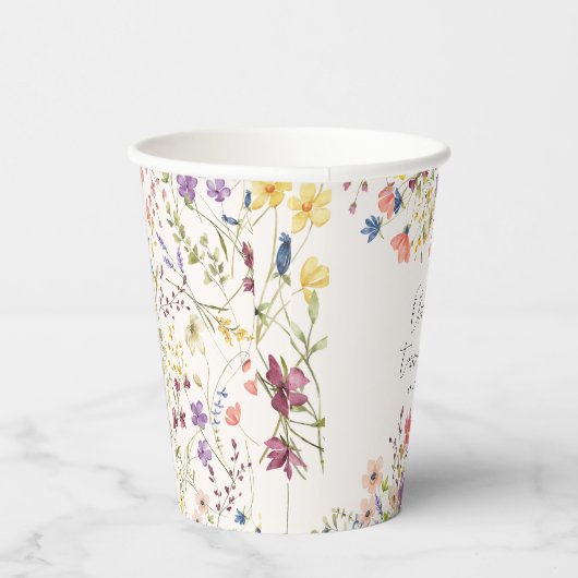 Boho chique botanische wilde bloem eerste verjaard papieren bekers (Rechts)