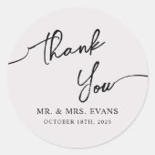Boho-chique bruiloft Sticker Dank u. (Voorkant)