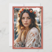 Boho chique eigenzinnige grillige krabbels 30 verj kaart (Achterkant)