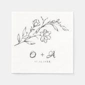 Boho chique elegante paar monogram bruiloft servet (Voorkant)