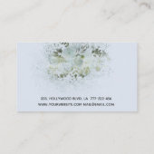 Boho chique elegante stoffige blauwe waterverf blo visitekaartje (Achterkant)