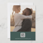 Boho Chique Emerald Groen Multi Foto QR Code Save The Date (Achterkant)