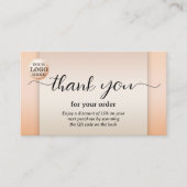 Boho chique foto dank u voor uw bestelling visitekaartje (Voorkant)