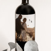 Boho Chique Foto Monogram Wijnlabels Wijn Etiket