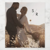 Boho Chique Foto Monogram Wijnlabels Wijn Etiket (Enkel label)