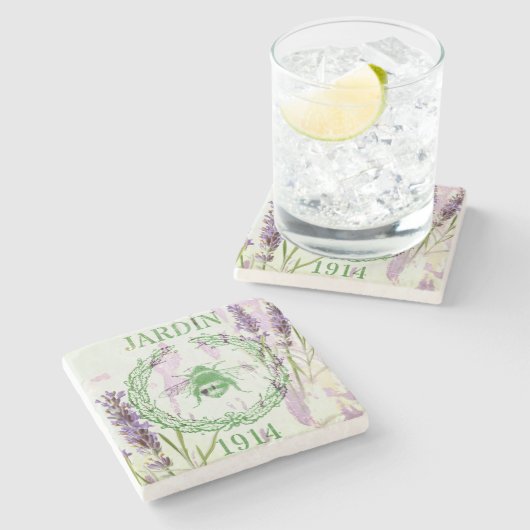 Boho chique Franse land lavendel  bij Stenen Onderzetter (Zijkant)