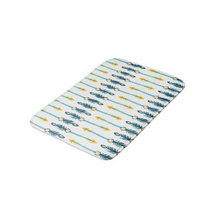 Boho Chique Geel Blauw Pijlen Badmat
