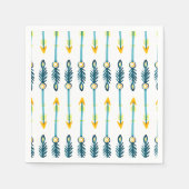 Boho Chique Geel Blauw waterverf Pijlen servetten (Voorkant)