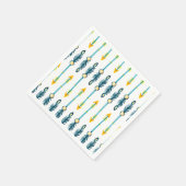 Boho Chique Geel Blauw waterverf Pijlen servetten (Hoek)