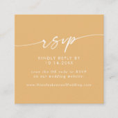 Boho chique geel goudsbloem bruiloft QR code RSVP Informatiekaartje (Voorkant)