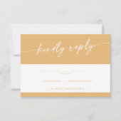 Boho chique geel goudsbloem eenvoudige bruiloft RSVP kaartje (Voorkant)